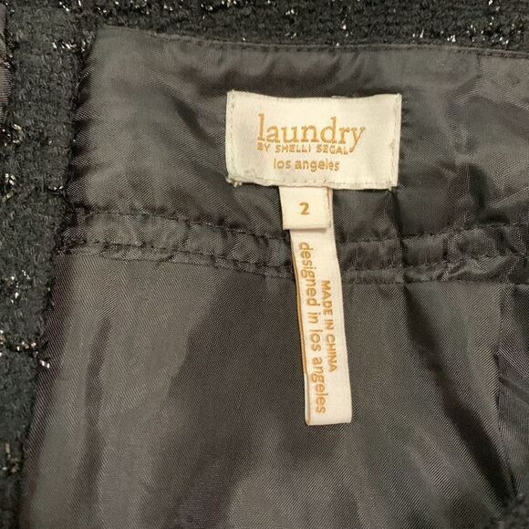 🟢3 for $20 LAUNDRY by Shelli Segal shimmering pencil skirt exposed zip sz 2 - Picture 4 of 8